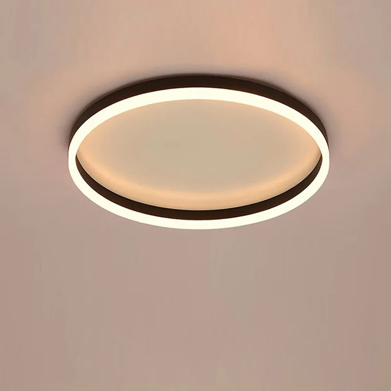 Plafonniers de cercle LED modernes pour salon intérieur luminaire de cuisine lustres de décoration de chambre à coucher en or noir lampes d'étude à gradation