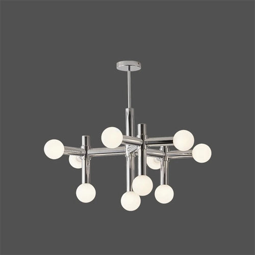 lustre moderne design nordique en verre et métal - vue 2 sur 7