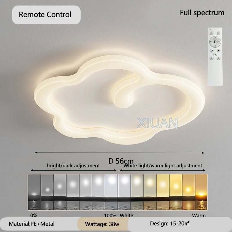 lustre scandinave nuage blanc avec télécommande optionnelle led - vue 14 sur 16