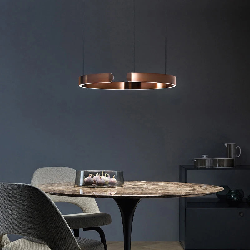 Lustre anneau LED plafond moderne lustre salle à manger Table à manger éclairage plafond lustre éclairage décoration de la maison
