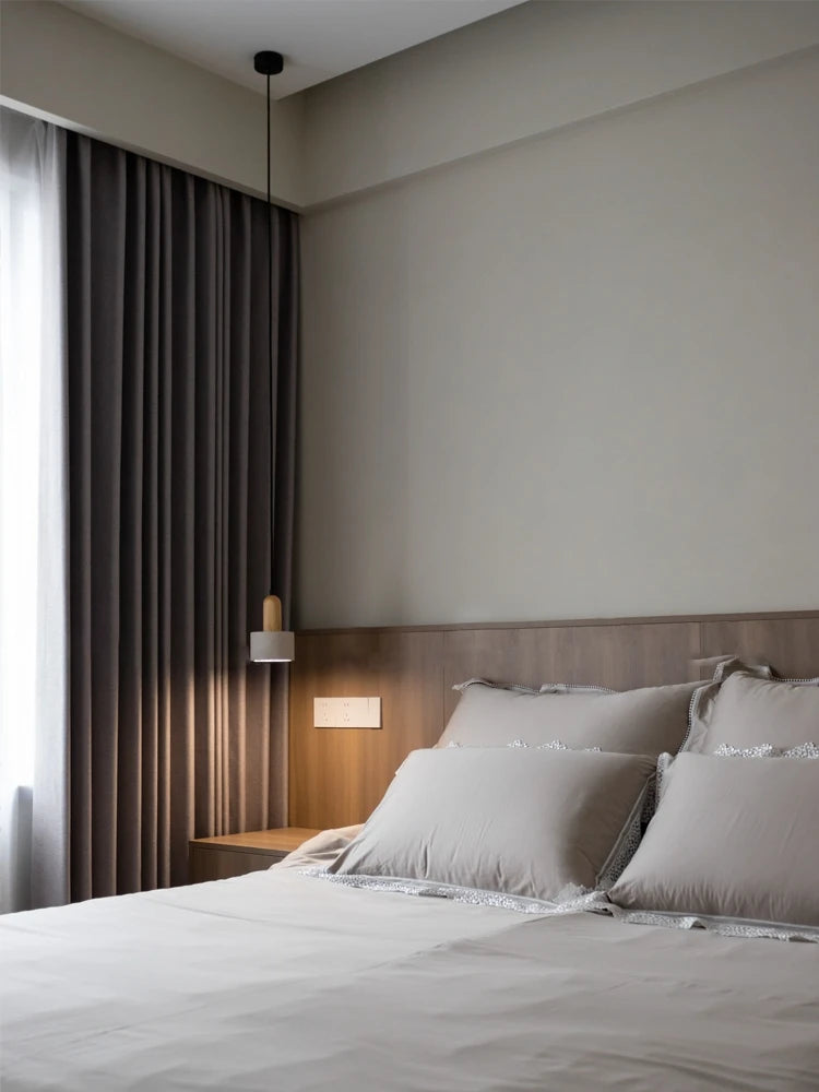 Wabi-sabi Style japonais ciment plafond lustre concepteur nordique minimaliste chambre décor chevet lampes suspendues lampes suspendues