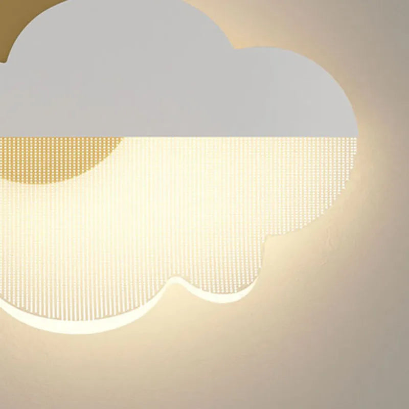 applique murale led en acrylique forme nuage pour chambre d'enfant