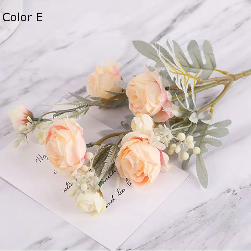 bouquet de roses artificielles en tissu pour déco mariage et maison - vue 10 sur 14