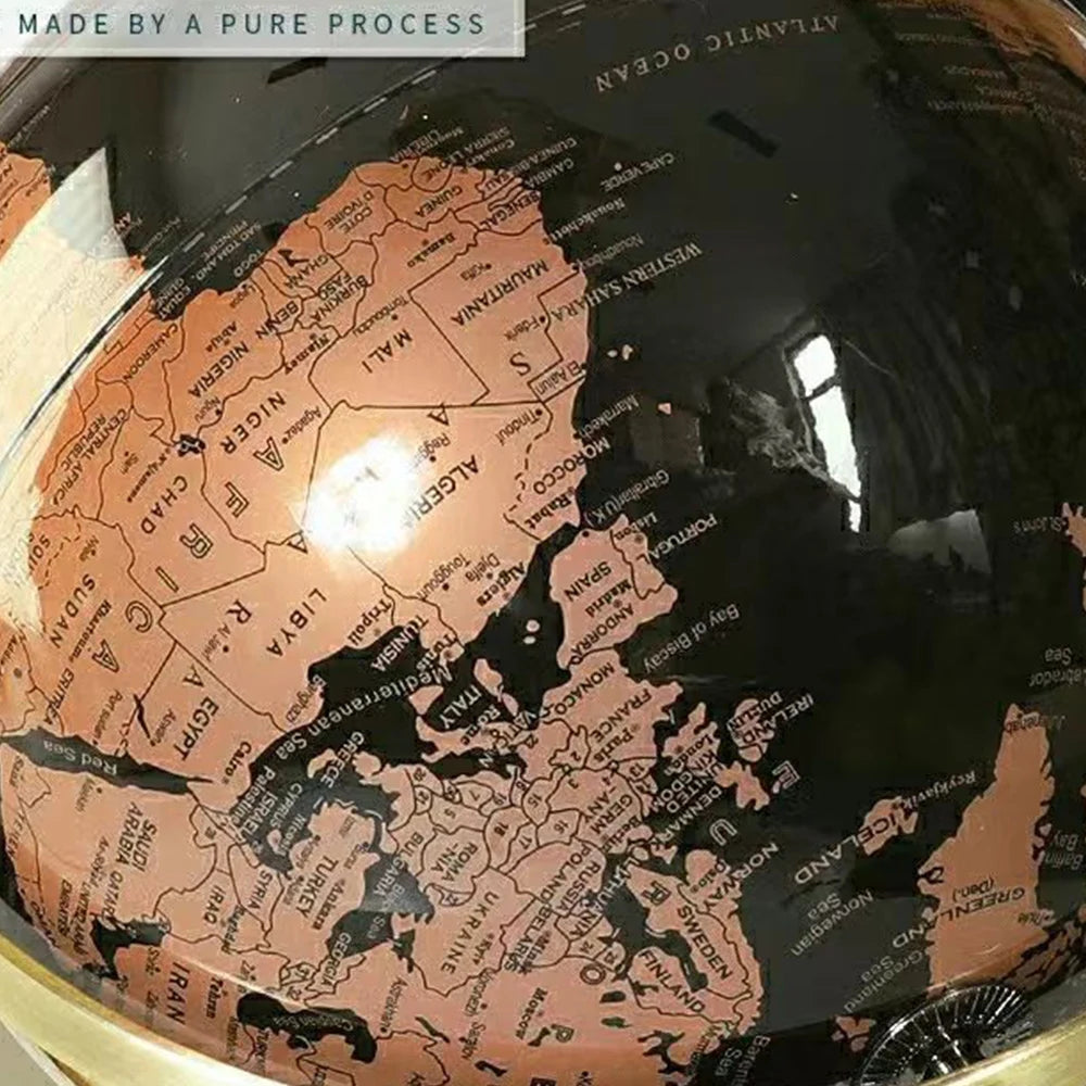 globe rotatif décoratif européen lumineux artisanat créatif luxe - vue 5 sur 10