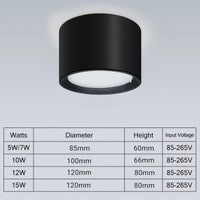 Mini LED plafonniers Dimmable Grain de bois Surface monté Downlight maison chambre décor Spot pour salon 220V 110V