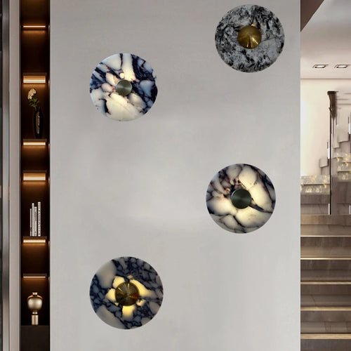 applique murale style art déco en pierre et métal doré