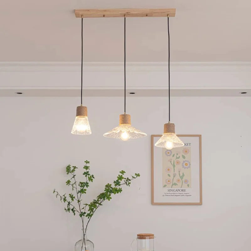 suspension rétro classique avec abat-jour en verre - vue 5 sur 11