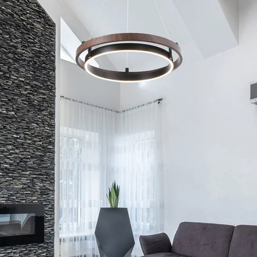 Nordic Rings Chandelier Living Room Decor Home Led Pendant Light Kitchen Island Dining Table Suspension Hanging Lamp - vue 4 sur 8