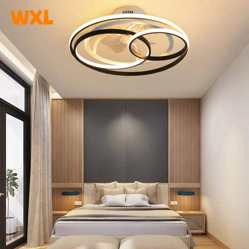 plafonnier nordique avec lumières led et télécommande - vue 3 sur 6