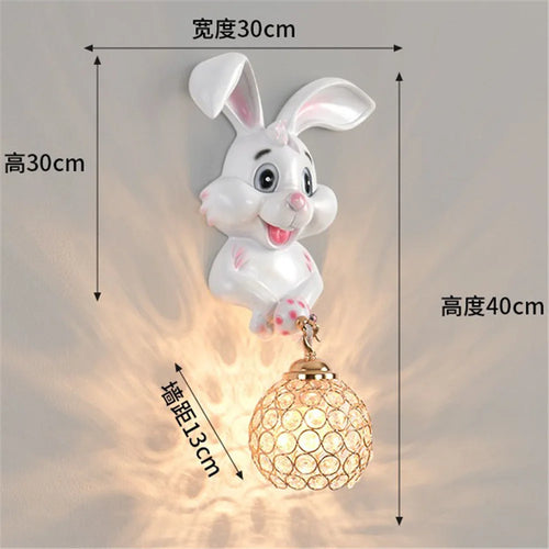 applique murale lapin en résine style pastoral créatif pour décoration maison - vue 8 sur 8