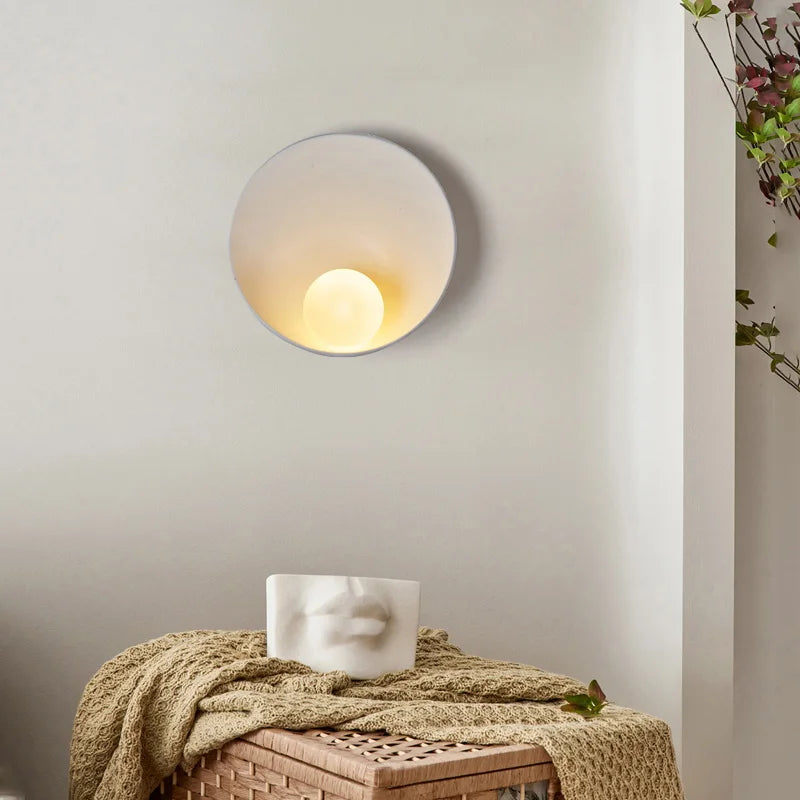 Korean wood-grain bedroom, bedside study, G9 wall lamp, simple and fashionable living room, porch, sofa, dining table, wall lamp - vue 3 sur 9