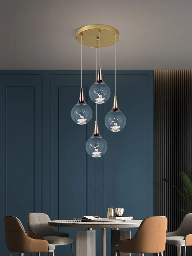 lustre moderne en cristal pour décoration intérieure animaux - vue 4 sur 13