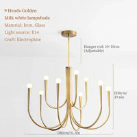 lustre style français doré led pour décoration de luxe