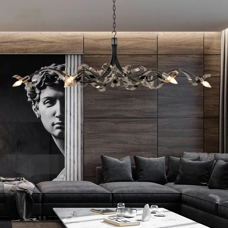 lustre postmoderne de luxe en acier inoxydable simple et personnalisé - vue 5 sur 8