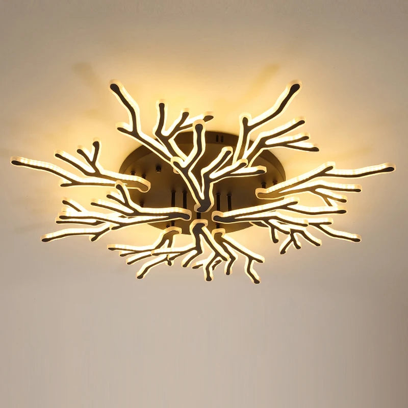 lustre créatif en forme de branche moderne en fer pour décoration intérieure - vue 6 sur 16