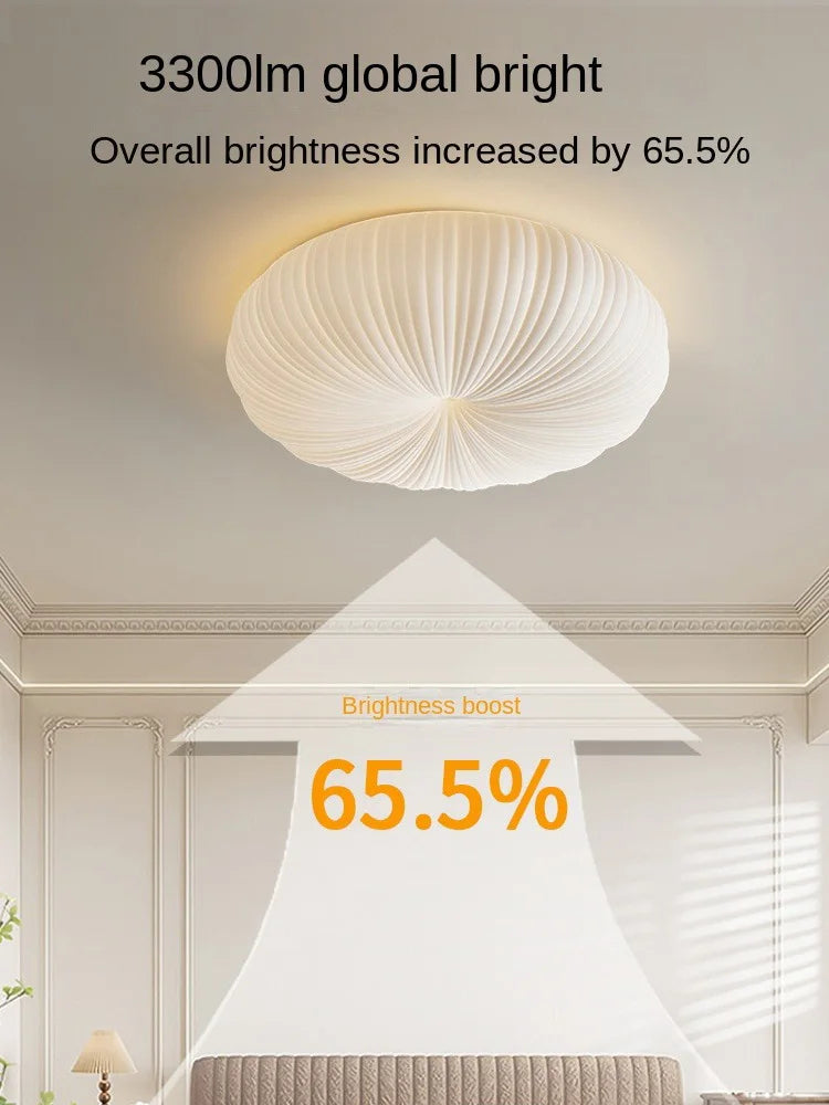 plafonnier led moderne abat jour citrouille luminaire à intensité variable - vue 4 sur 7
