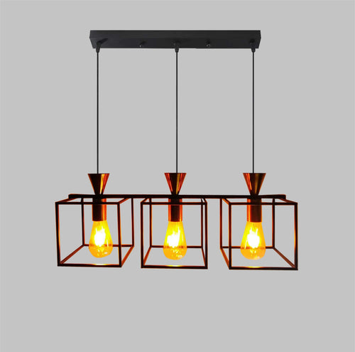 Loft Industrial Style Hexagonal Iron Art Dining Room Chandelier Retro Living Room Bedroom Lamp Bar Edison Creative Lamps - vue 5 sur 16