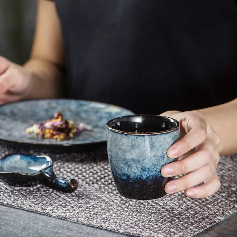 Tasse à thé japonaise ceramique style minimaliste epais - vue 3 sur 7
