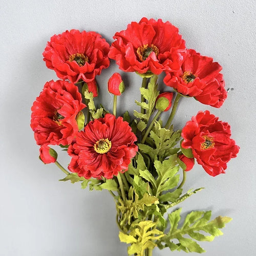 lot de 2 coquelicots artificiels pour décoration de fêtes et festivals