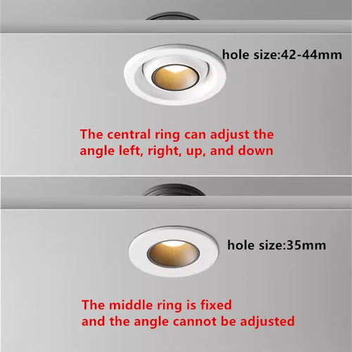 mini tube led anti-éblouissement intégré intensité réglable cob projecteur plafond maison - vue 6 sur 8