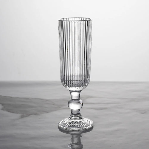 Verres a vin rayes tige courte large ouverture