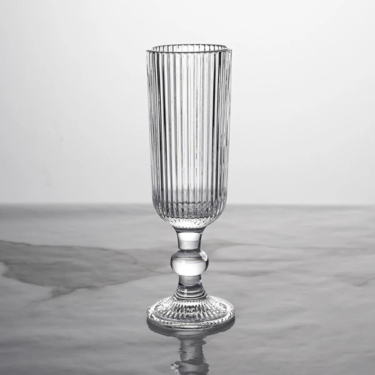 Ensemble verres vin rayés tige courte large ouverture - vue 5 sur 6