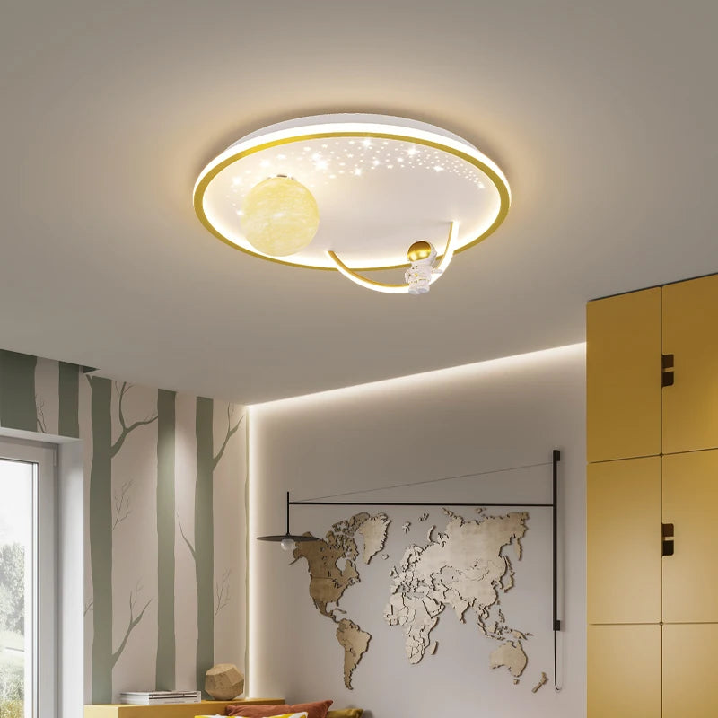 plafonnier moderne minimaliste astronaute planète décoratif pour enfants
