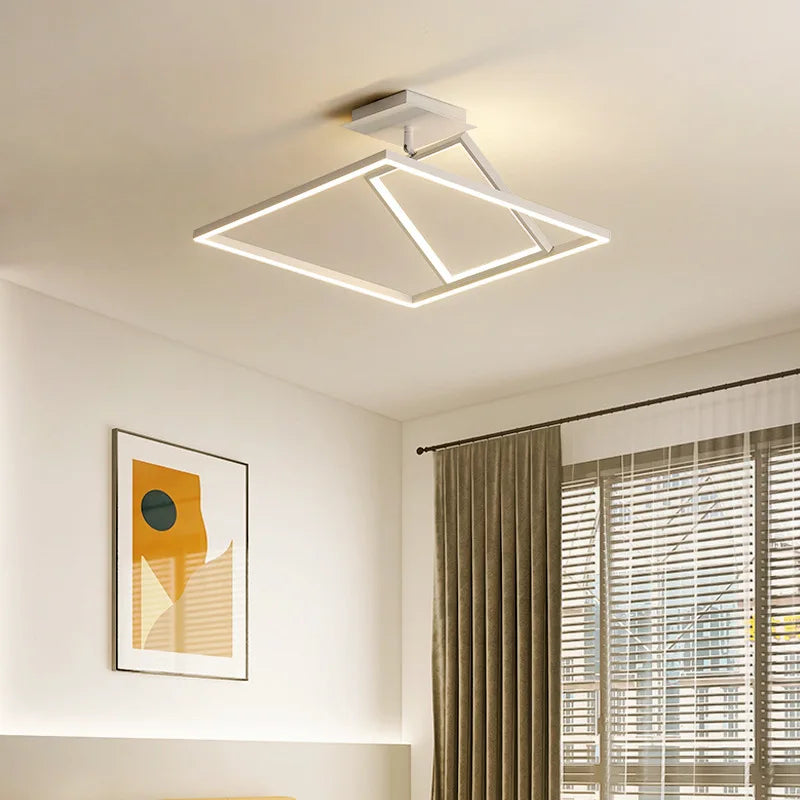 lustre carré minimaliste moderne avec éclairage dimmable