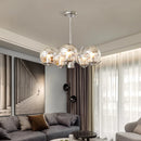 lustre design en verre chrome led pour décoration maison