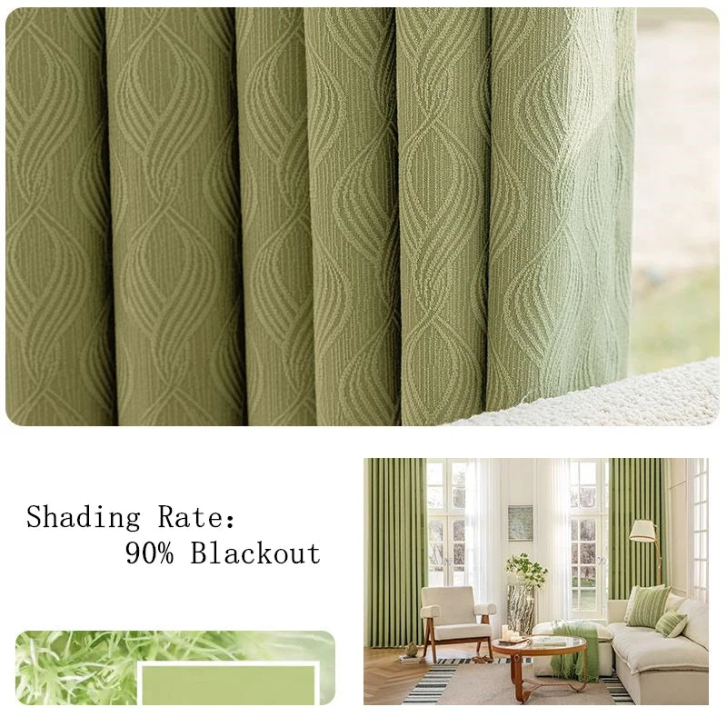 Rideau occultant chenille epais style moderne pour chambre - vue 5 sur 10