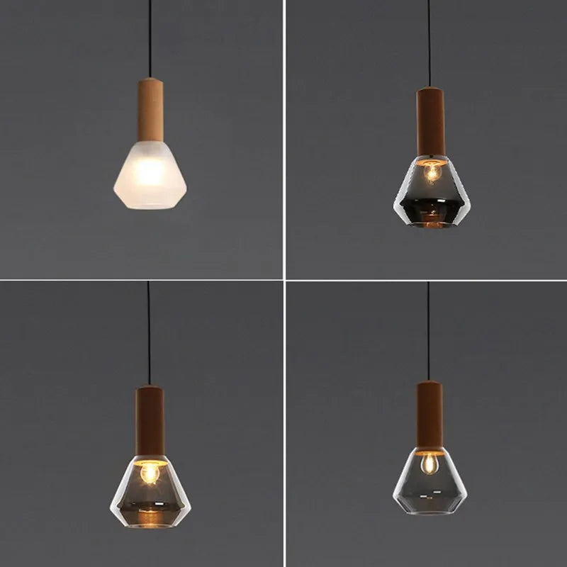 suspension Luxe cuivre LED nordique 19CM verre dépoli chambre décor luminaire suspendu étude salon allée maison lampe Lustre