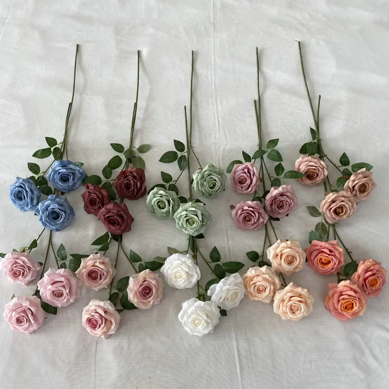 fleurs artificielles en velours roses décoratives pour intérieur - vue 5 sur 14