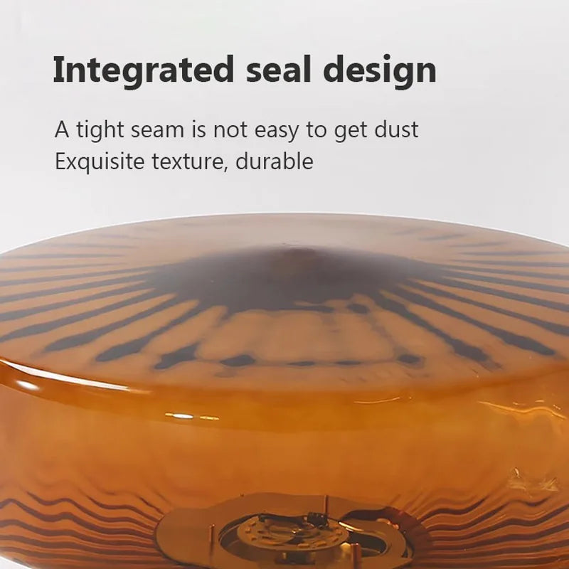plafonnier led rond en verre ondulé rétro décoratif d'intérieur - vue 4 sur 9