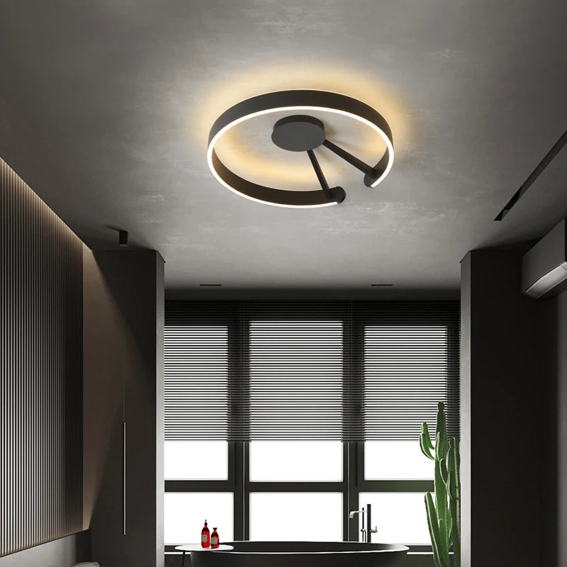 plafonnier led moderne en fer forgé acrylique pour décoration intérieure - vue 5 sur 10