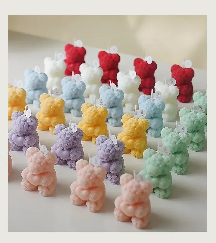 bougie ours en cire de soja parfumée pour détente - vue 2 sur 13