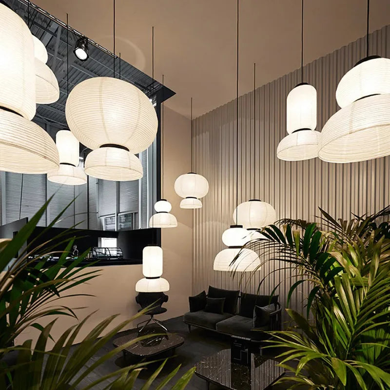SANDYHA lanterne chinoise papier de riz lustre Art décor concepteur lampe à LED chambre salon salle à manger suspension éclairage fait à la main