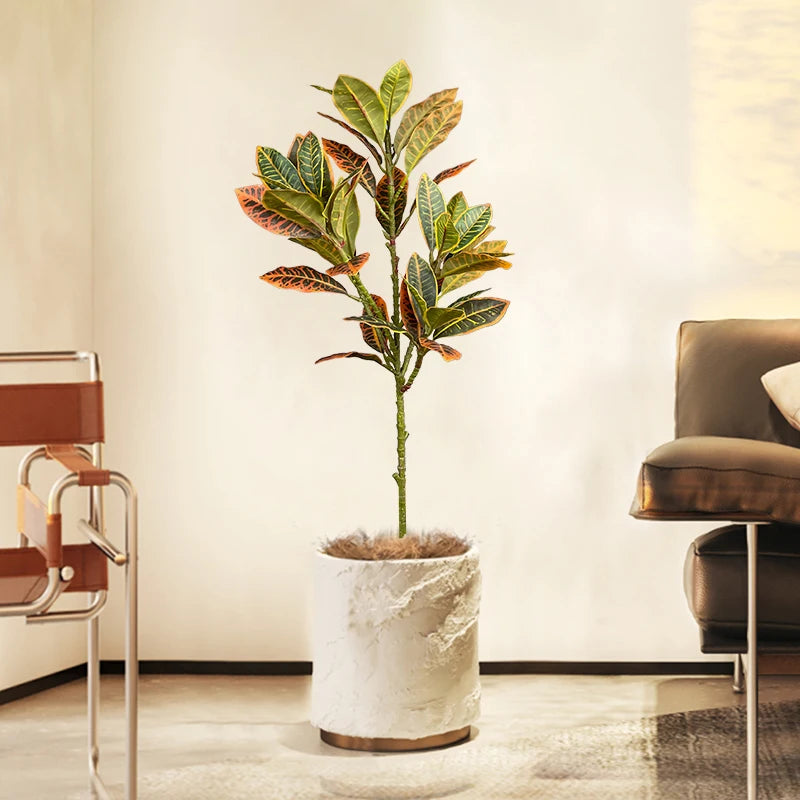 plantes artificielles grandes tailles tropicales ficus codiaeum décor intérieur - vue 3 sur 7