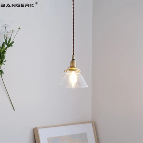 suspension rétro en verre et laiton pour décoration intérieure - vue 5 sur 10