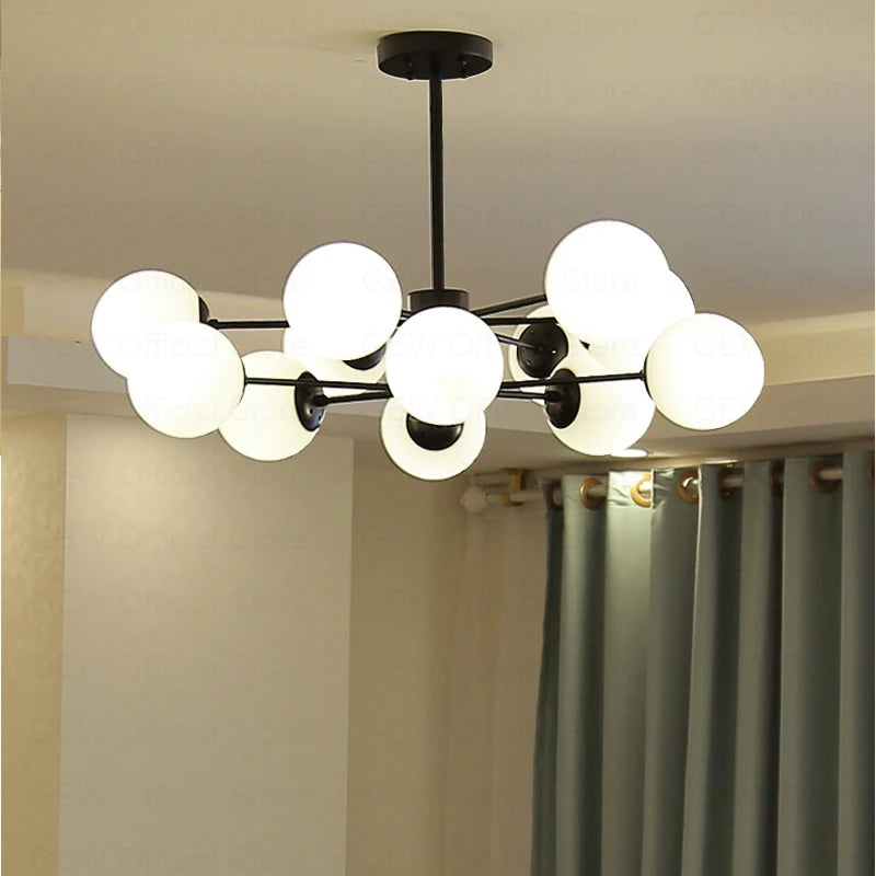 lustre moderne magic bean en verre pour décoration maison - vue 5 sur 14