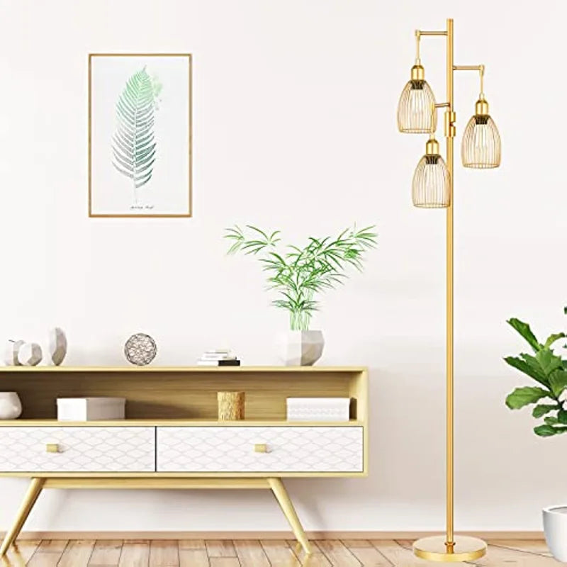 Lumière moderne luxe doré lampadaire Lustre métallique salon décoration E27 LED lumières debout salon chambre chevet