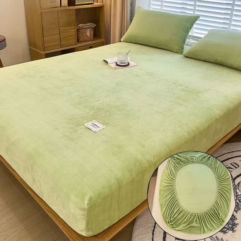housse de matelas en velours chaud pour l'hiver douce et confortable