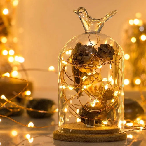 guirlande lumineuse led avec fil de cuivre pour décoration festive et chaleureuse - vue 4 sur 14