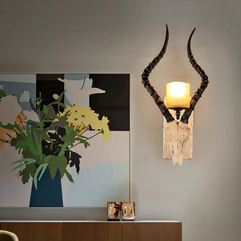 applique murale en corne de mouton pour décoration industrielle - vue 5 sur 6
