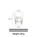 verre martelé motif marguerite pour boissons résistant chaleur