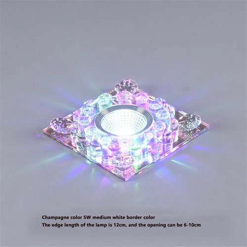 plafonnier led rgb carré en cristal pour décoration intérieure variée - vue 10 sur 24