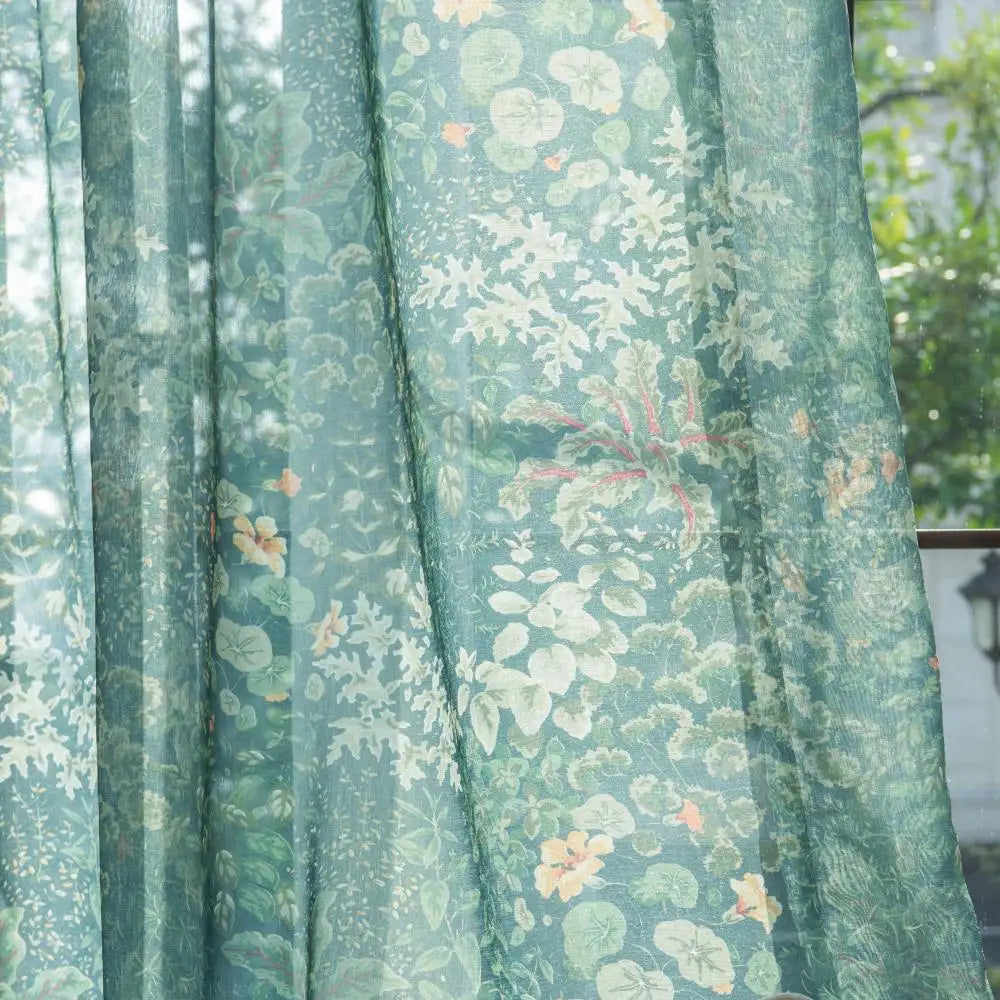 Rideau moderne motif feuilles pour salon chambre - vue 8 sur 8
