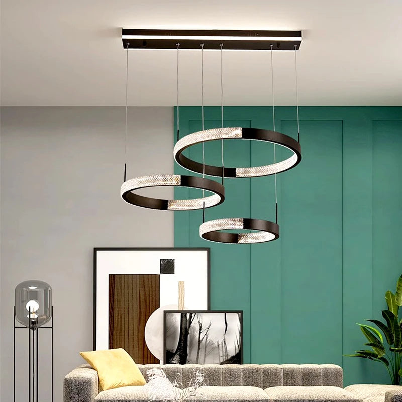 lustre moderne simple suspension led pour éclairage intérieur