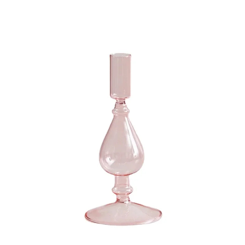 bougeoir en verre coloré pour décoration de mariage et centre de table - vue 13 sur 20