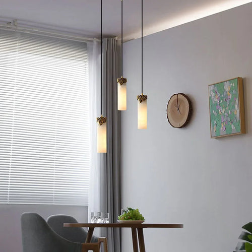 suspension en marbre naturel et cuivre pour intérieur - vue 4 sur 8
