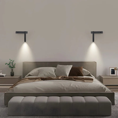 applique murale led minimaliste rotative et réglable avec interrupteur - vue 3 sur 8